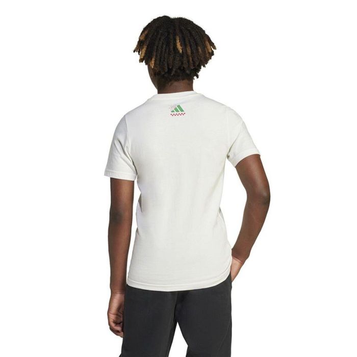 Camiseta de Manga Corta Infantil Adidas Pizza Blanco L 4