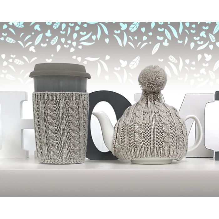 Set de Invierno Cerámica Gris para Té o Café. Disfruta del frío con este original kit calentito y cómodo. Es un regalo perfecto.