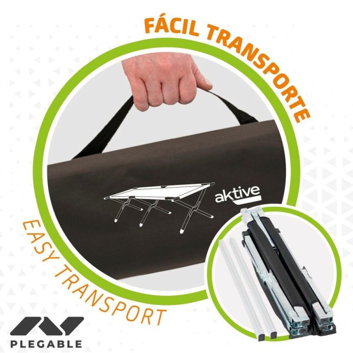 Cama de Camping Aktive Negro 190 x 42 x 64 cm Plegable (2 Unidades) 1 Cama de Camping Aktive Negro 190 x 42 x 64 cm Plegable (2 Unidades) 1