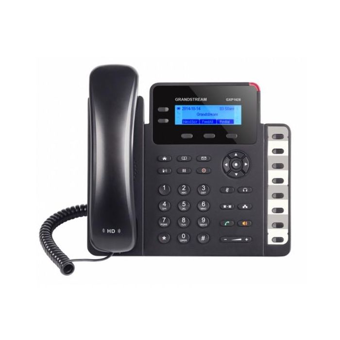 Grandstream GXP-1628 Teléfono SIP DECT de Escritorio con Altavoz, Pantalla LCD y 2 Puertos Gigabit Ethernet, Negro