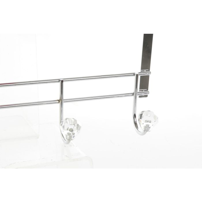 DKD Home Decor Perchero Básicos de Metal Plateado y Transparente, 10 cm Largo x 22 cm Alto x 47 cm Ancho 2 DKD Home Decor Perchero Básicos de Metal Plateado y Transparente, 10 cm Largo x 22 cm Alto x 47 cm Ancho 2
