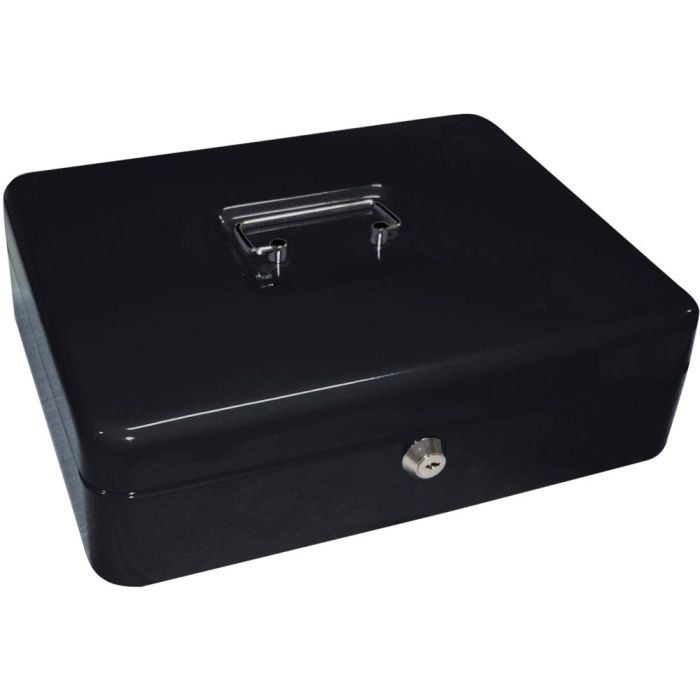 Caja Caudales Q-Connect 12-' 300x240x90 mm Negra Con Portamonedas 1