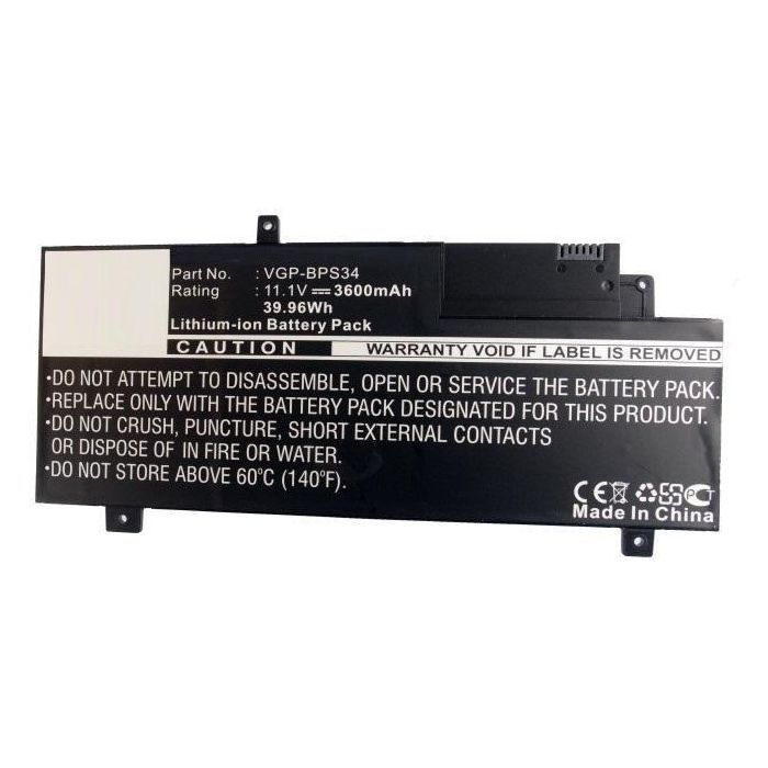 CoreParts Laptop Battery for Sony 40Wh Li-ion 11.1V 3600mAh Black, F15A16, F15A16SC, SVF15A13CW, SVF15A15CW, SVF15A16SC, VAIO Fit 15, VAIO-C 2 CoreParts Laptop Battery for Sony 40Wh Li-ion 11.1V 3600mAh Black, F15A16, F15A16SC, SVF15A13CW, SVF15A15CW, SVF15A16SC, VAIO Fit 15, VAIO-C 2