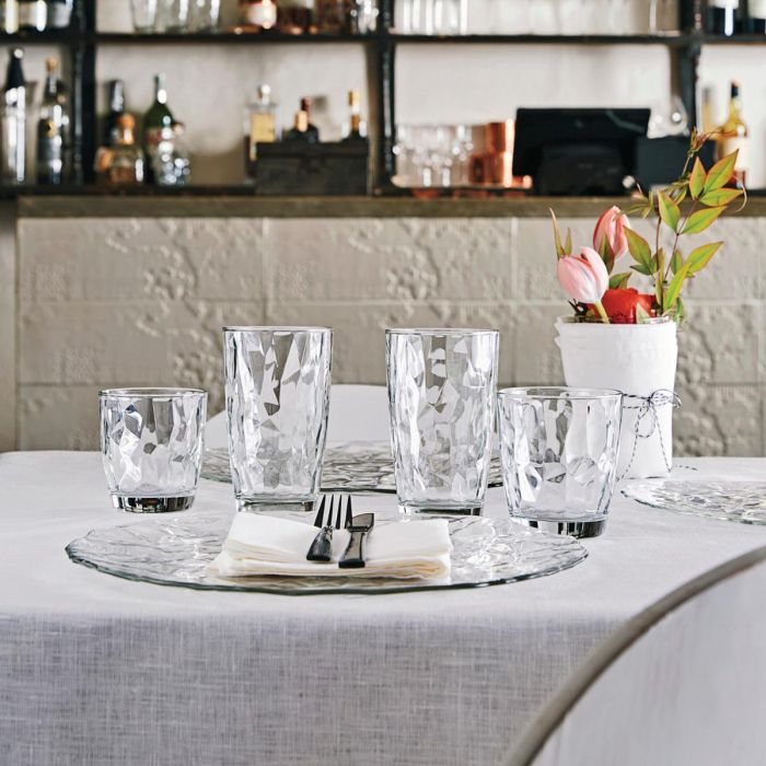 Bormioli Rocco Vaso Bajo Diamond Vidrio Transparente 39 cL 6 Unidades con Relieve Apto Lavavajillas, Fabricado en Italia 1 Bormioli Rocco Vaso Bajo Diamond Vidrio Transparente 39 cL 6 Unidades con Relieve Apto Lavavajillas, Fabricado en Italia 1