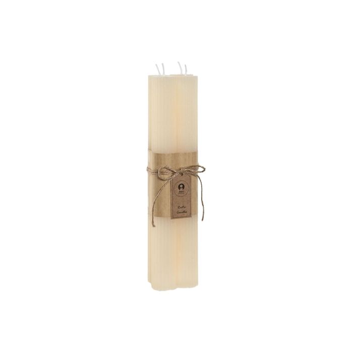 DKD Home Decor Vela Básicos de Cera Crudo, Set de 4 Velas Decorativas (Pack de 3, Total 12 Unidades) - 2.75 x 23 x 2.75 cm