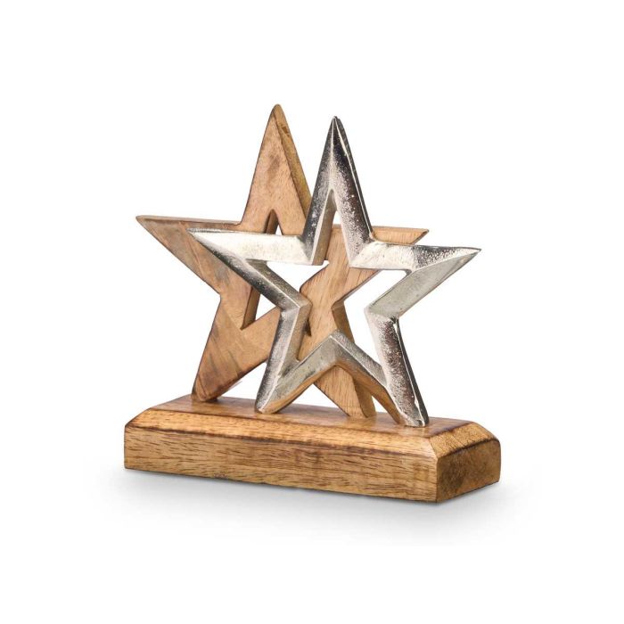 Soporte Decoracion Doble Estrella Plateado Giftdecor 15CM (12 Unidades) 1 Soporte Decoracion Doble Estrella Plateado Giftdecor 15CM (12 Unidades) 1