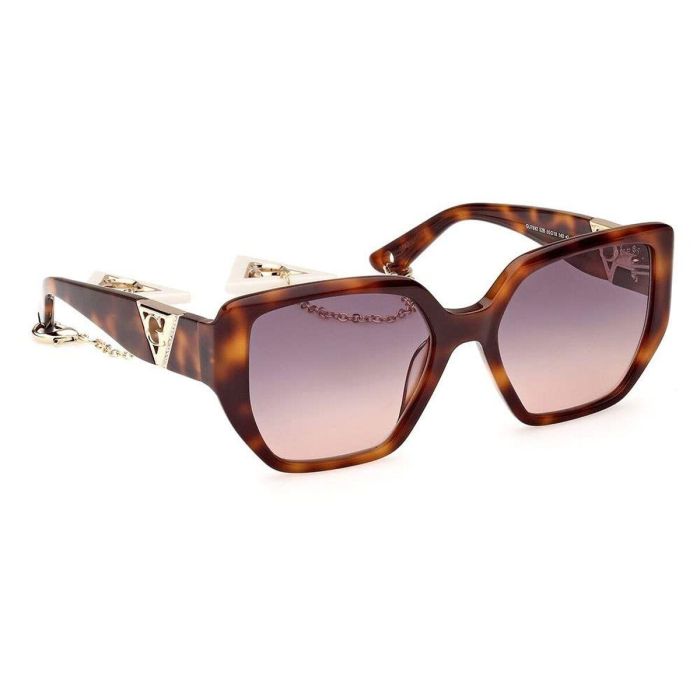 Guess GU7892 52B Gafas de Sol para Mujer, Montura Plástico Habana Oscuro, Cristal Humo Degradado 55mm, Patillas 140mm 4