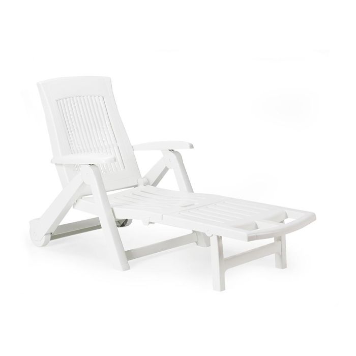Ipae Progarden Tumbona plegable Zircone con ruedas, blanco, 72x195x101 cm 0 Ipae Progarden Tumbona plegable Zircone con ruedas, blanco, 72x195x101 cm 0