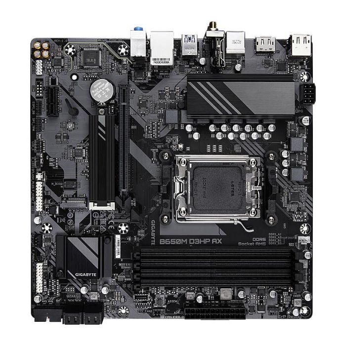 Gigabyte B650M D3HP AX Placa Base AMD AM5 micro-ATX, Chipset B650, DDR5, Wi-Fi 6E, Bluetooth 5.3, 2.5GbE, PCIe 4.0, 2x M.2, USB 3.2 Gen 1 Type-C
