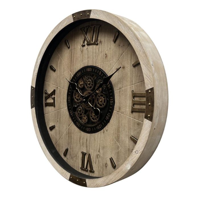 Reloj Pared Cottage DKD Home Decor Natural Dorado 8 x 63.5 x 63.5 cm 1