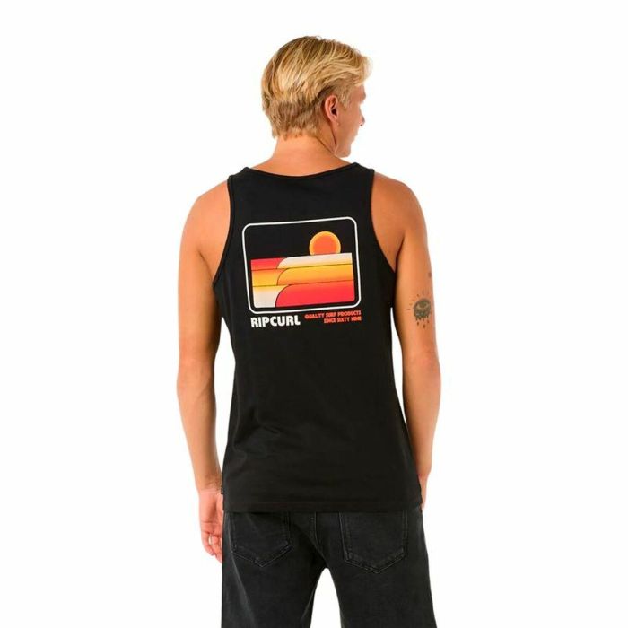 Camiseta de Tirantes Hombre Rip Curl Casual Revival Peaking Tank Negro 1 Camiseta de Tirantes Hombre Rip Curl Casual Revival Peaking Tank Negro 1