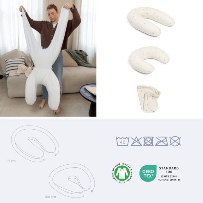 doomoo Twisty Almohada 2 en 1 para embarazo y lactancia - Ultra Comfort - Relleno de microperlas ultrafino, color crema 2 doomoo Twisty Almohada 2 en 1 para embarazo y lactancia - Ultra Comfort - Relleno de microperlas ultrafino, color crema 2