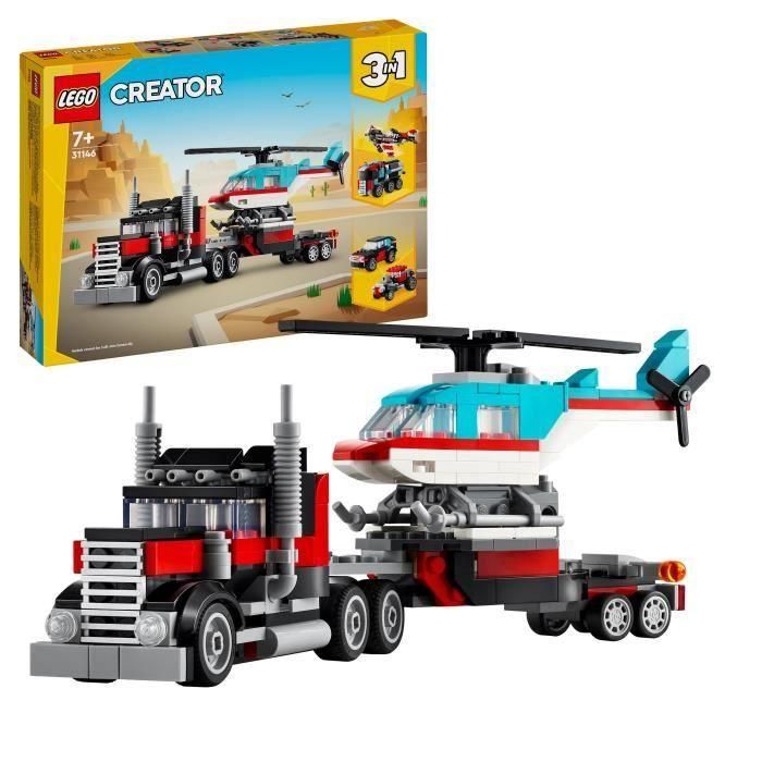 Juego de construccion camión plataforma con helicóptero lego creator Juego de construccion camión plataforma con helicóptero lego creator