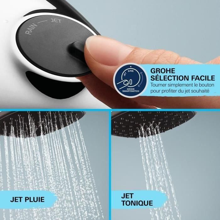 Columna de ducha con mezclador termostático - Ahorro de agua - GROHE Vitalio Start System 250 - Cromo - 26677001 5 Columna de ducha con mezclador termostático - Ahorro de agua - GROHE Vitalio Start System 250 - Cromo - 26677001 5