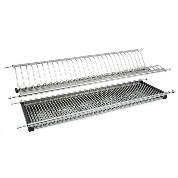 ALK M800 Escurreplatos/Vasos para Módulo de Cocina 800 mm, Acero Inoxidable 201, Brillo Inoxidable, con Bandeja 0 ALK M800 Escurreplatos/Vasos para Módulo de Cocina 800 mm, Acero Inoxidable 201, Brillo Inoxidable, con Bandeja 0