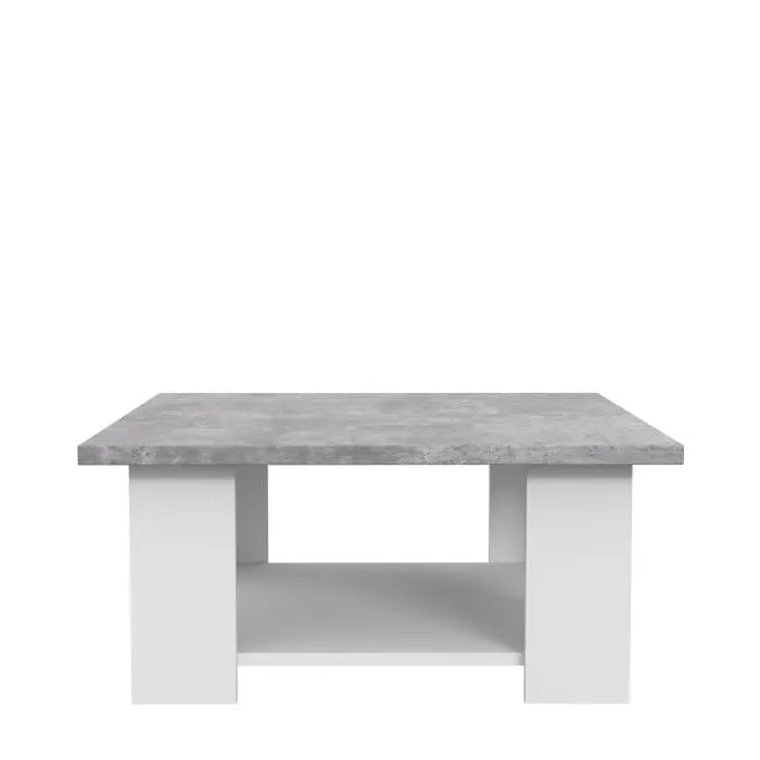 Mesa de centro PILVI Hormigón blanco y gris claro L 67 x P 67 x A 31 cm 1