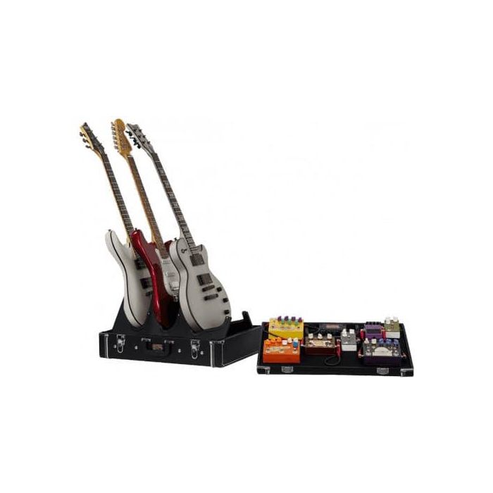 Gator Pedalera de Efectos y Soporte Plegable para 3 Guitarras - Medidas 62x45x19.5 cm