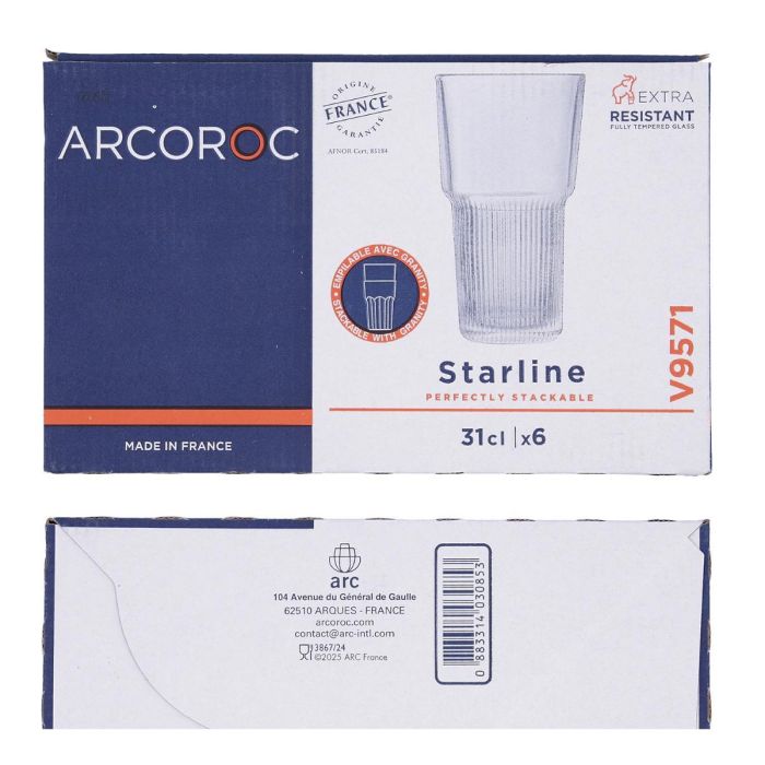 Caja 6 Vasos Altos Tensionados Starline Arcoroc 31 cL 4