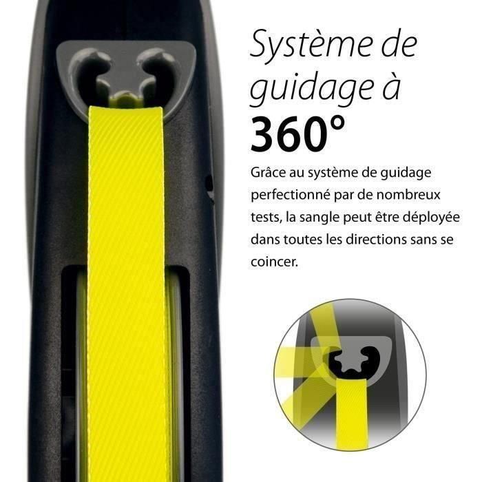 Flexi Correa Giant L Cinta 8m Neon para Perros, con Empuñadura Suave de Plástico y Nylon para Paseos Largos y Gran Libertad de Movimiento 3