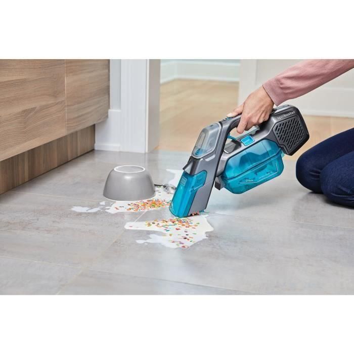 Aspirador de mano BLACK+DECKER - Spillbuster 2 en 1 - 12V 1.5 Ah - Cepillo manual - azul 4