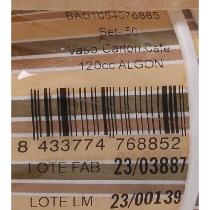 Algon Set 50 Vasos de Cartón para Café 120 cc - Dimensiones: 6 cm Ancho x 6.5 cm Alto x 6 cm Largo (12 Unidades)