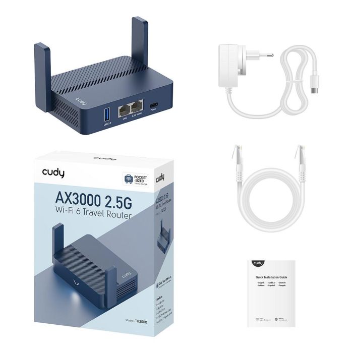 Cudy AX3000 Router Wi-Fi 6 con Puerto 2.5G y USB 2