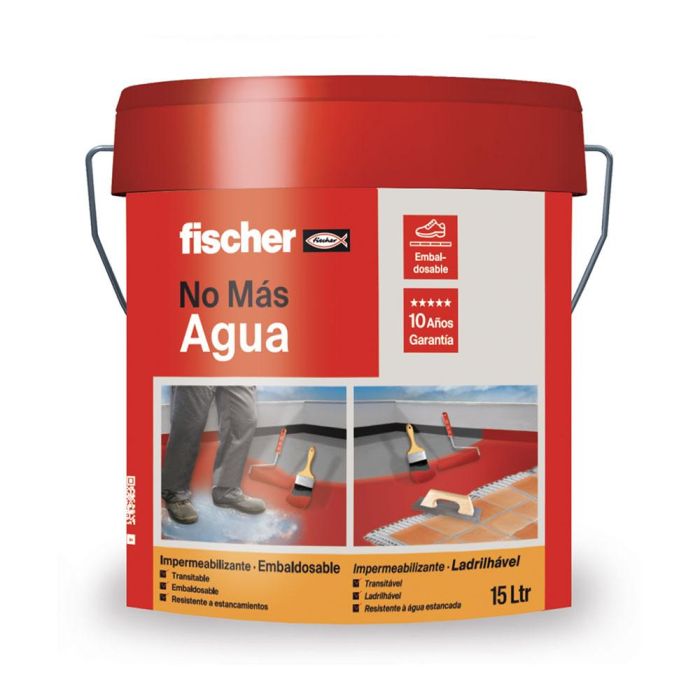 Fischer 564317 Impermeabilizante embaldosable gris 15l para terrazas, tejados, transitables 0 Fischer 564317 Impermeabilizante embaldosable gris 15l para terrazas, tejados, transitables 0
