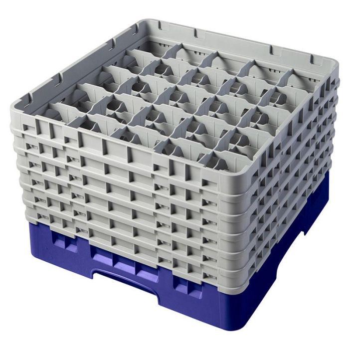 CAMBRO - 25S1114-186 - Cesta de lavado 25 comp. 6 alturas - 8,7 cm Ø máx. - alt. máx. 29,9 cm - 50 x 50 x 34,9 cm - Azul marino