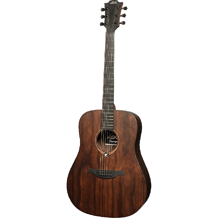LAG Guitarra Acústica Dreadnought Sauvage - Tapa Sólida Brankowood, Fondo y Aros Eucalipto Ahumado, Acabado Satinado 2