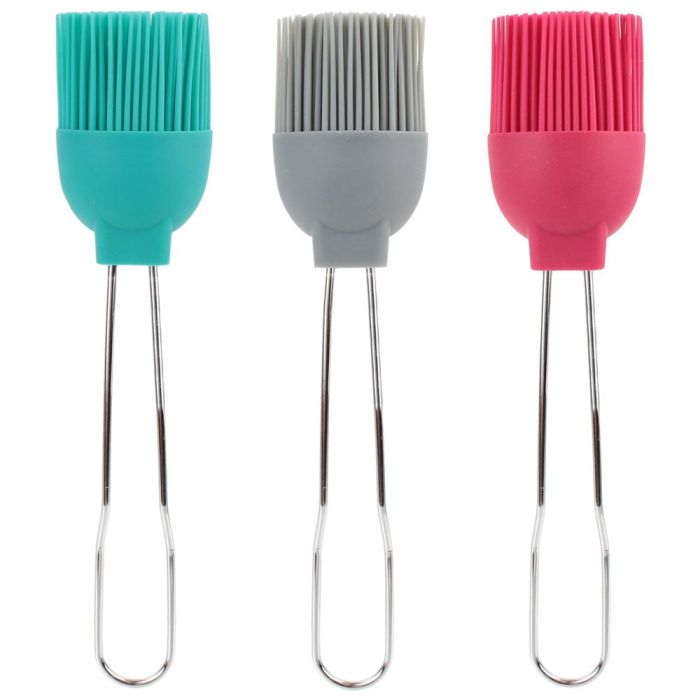 Lily Cook Pincel de Silicona Surtido 22 cm Colores Surtidos (Fucsia, Turquesa, Gris) 2