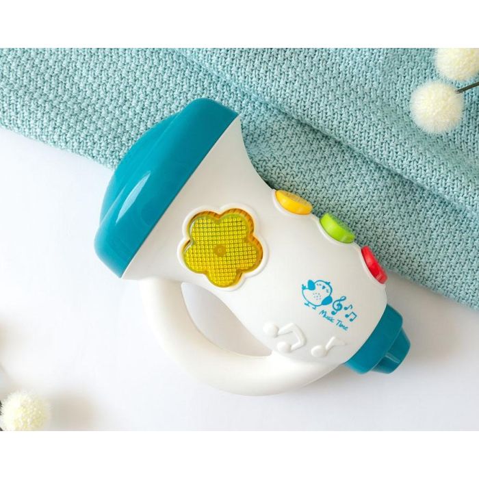 KioKids Trompeta Musical Infantil con Luces y Melodías de Plástico Resistente, para Bebés +6 Meses