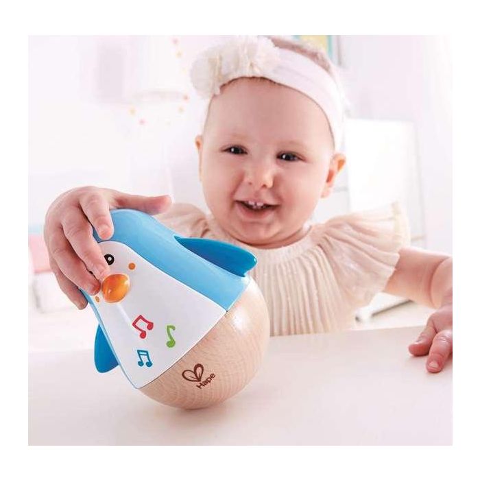 Hape Pingüino Balanceante Musical Madera 11,2x12,6x9cm 1