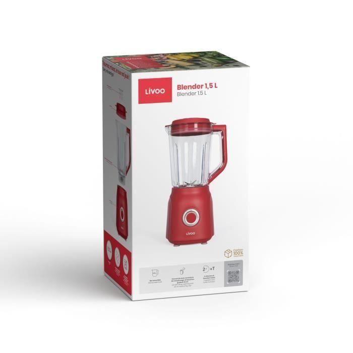 Livoo DOP242R Licuadora de 1,5 L Rojo chili 4 Livoo DOP242R Licuadora de 1,5 L Rojo chili 4