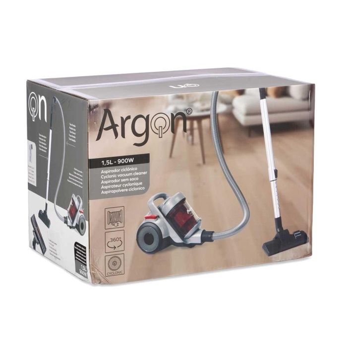 Aspirador Turbo Argon 900 W Gris/Rojo 36.3x27.5x25.5 cm, 1.5 L 2 Aspirador Turbo Argon 900 W Gris/Rojo 36.3x27.5x25.5 cm, 1.5 L 2