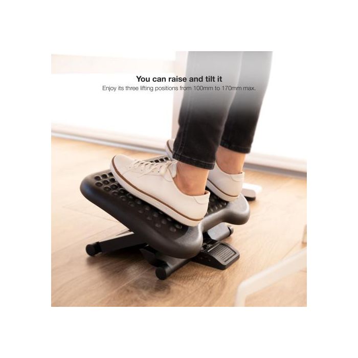 TooQ TQFR0603-B Reposapiés Ajustable e Inclinable, Negro, 460 x 340mm 4