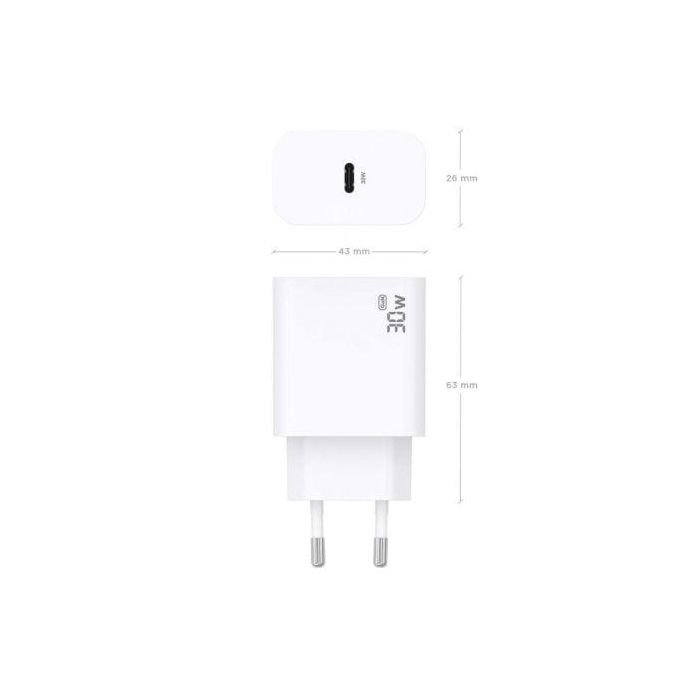 AISENS - CARGADOR GaN 30W, 1xUSB-C PD3.0, BLANCO 2