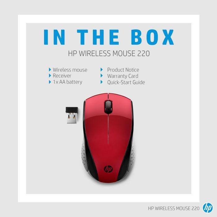 HP 220 Wireless Mouse Ambidextro Tamaño Viaje Batería Larga Duración Rojo Atardecer 2