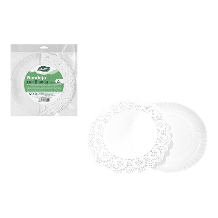 Set de bandejas para Alimentos Algon Redondo 25 cm 2 Piezas (24 Unidades) 1 Set de bandejas para Alimentos Algon Redondo 25 cm 2 Piezas (24 Unidades) 1