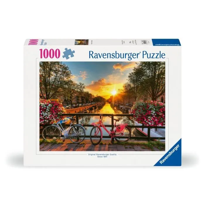 Ravensburger 12000662 Puzzle 1000 Piezas Bicicletas en Ámsterdam, Adultos y Niños a Partir de 14 Años, Alta Calidad 1