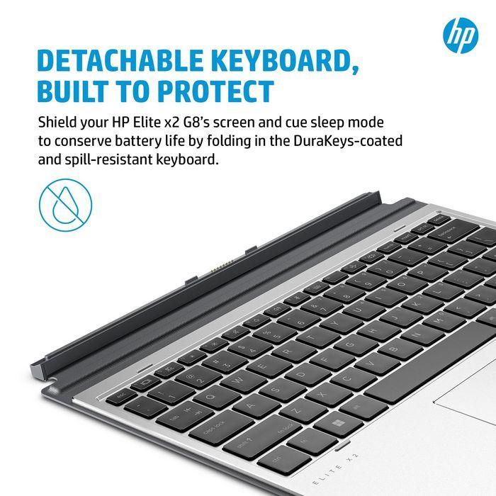 HP Elite x2 G8 Premium Keyboard - Teclado español desmontable para HP Elite x2 G8 Tablet, privacidad con un toque 5