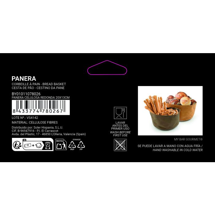 Panera de Celulosa Redonda My Bar 20x13 cm (24 Unidades) 7 Panera de Celulosa Redonda My Bar 20x13 cm (24 Unidades) 7