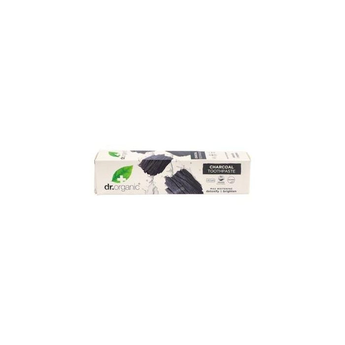 Dr. Organic Pasta de Dientes Blanqueadora con Carbón Activado y Flúor para Limpieza Profunda, Elimina Manchas y Pigmentos 100 ml