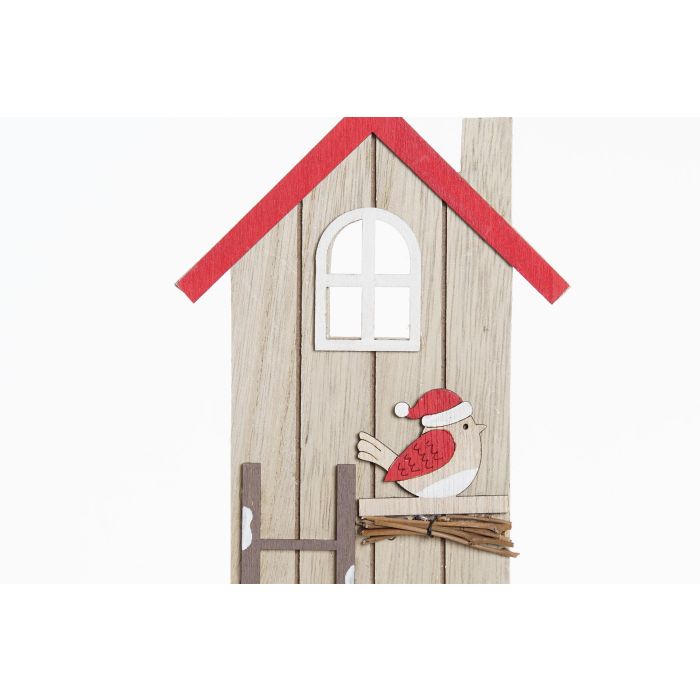 DKD Home Decor Adorno de Navidad Tradicional en MDF, Color Natural Rojo, Largo 5cm, Alto 30cm, Ancho 13cm, Pack de 6 Unidades 1