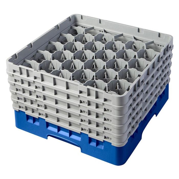 CAMBRO - 30S958-168 - Cesta de lavado 30 comp. 5 alturas - 7,84 cm Ø máx. - alt. máx. 25,8 cm - 50 x 50 x 30,8 cm - Azul