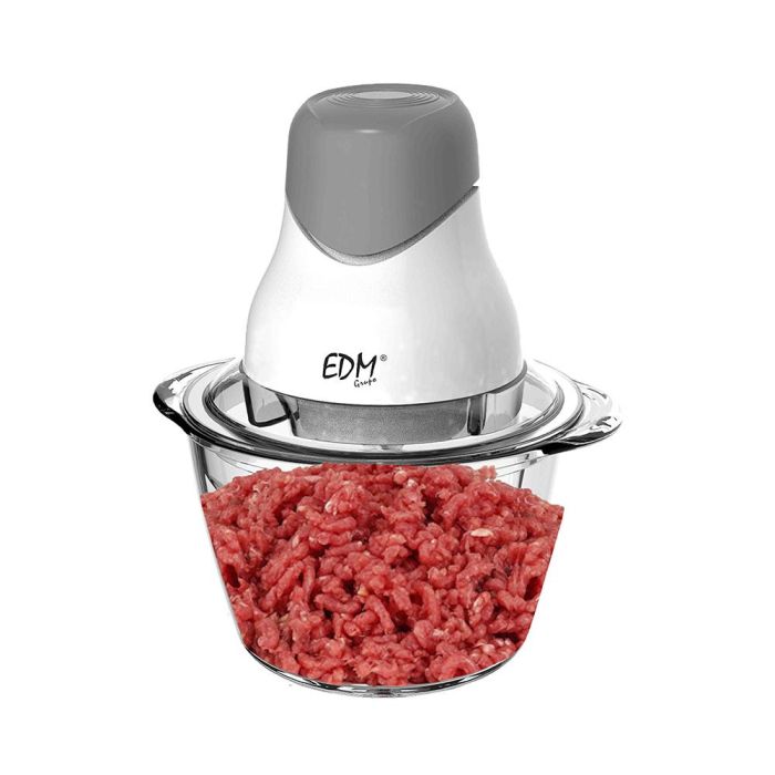 Edm Picadora Clásica 320W con Recipiente de Cristal 1L, Acero Inoxidable 1