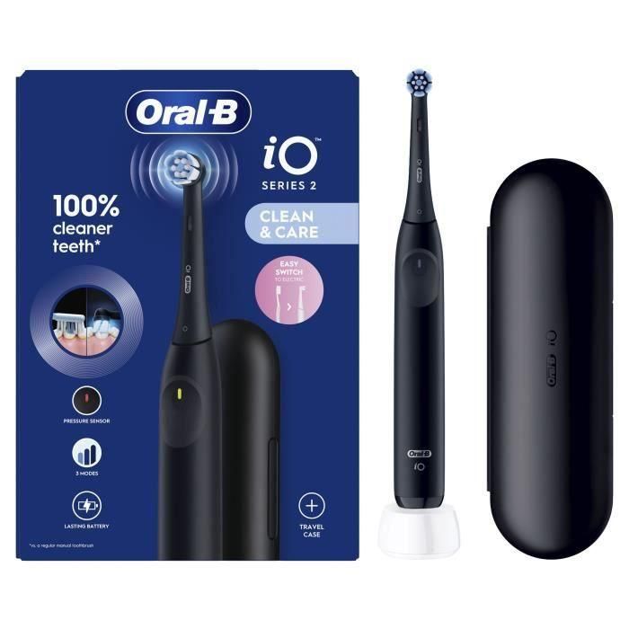 Cepillo de dientes eléctrico - Oral-B - iO2 - Negro - 3 modos - Temporizador de 2 minutos Cepillo de dientes eléctrico - Oral-B - iO2 - Negro - 3 modos - Temporizador de 2 minutos