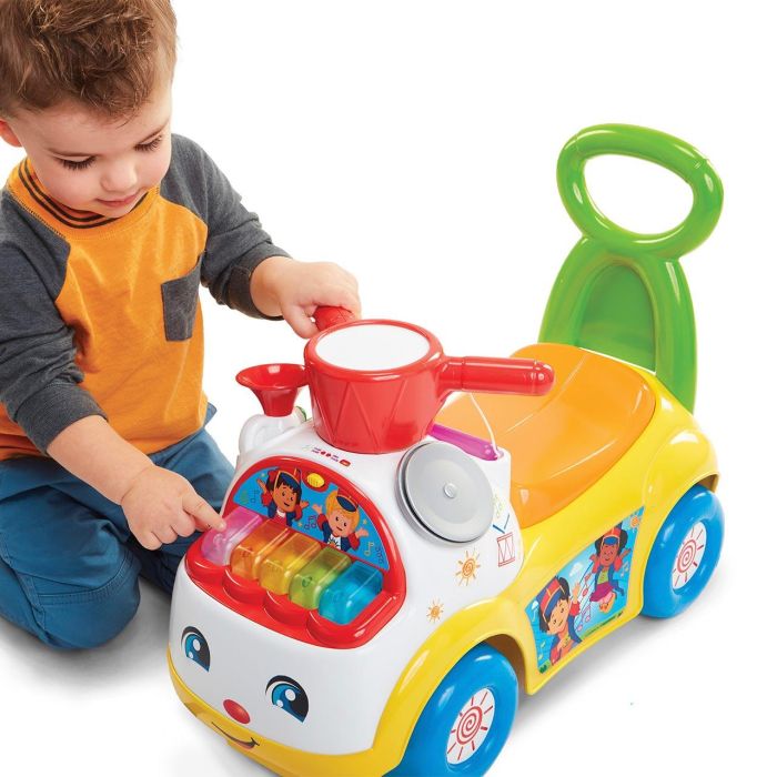 Fisher-Price 399884 Correpasillos Musical Amarillo con sonidos de motor y teclado iluminado para +12 meses 1