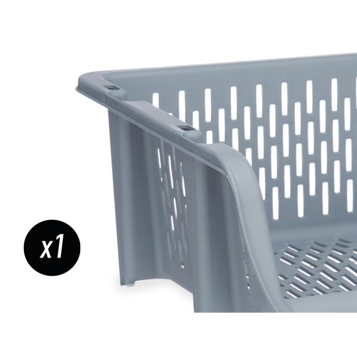 Verdulero Apilable Gris Kinvara 30X13CM (24 Unidades) 3 Verdulero Apilable Gris Kinvara 30X13CM (24 Unidades) 3