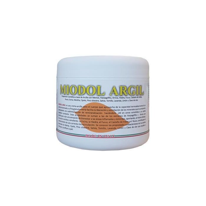 HERBOPLANET Miodol Argil Crema-Arcilla 500ml para Dolor Muscular, Inflamación, Contusiones y Recuperación Deportiva
