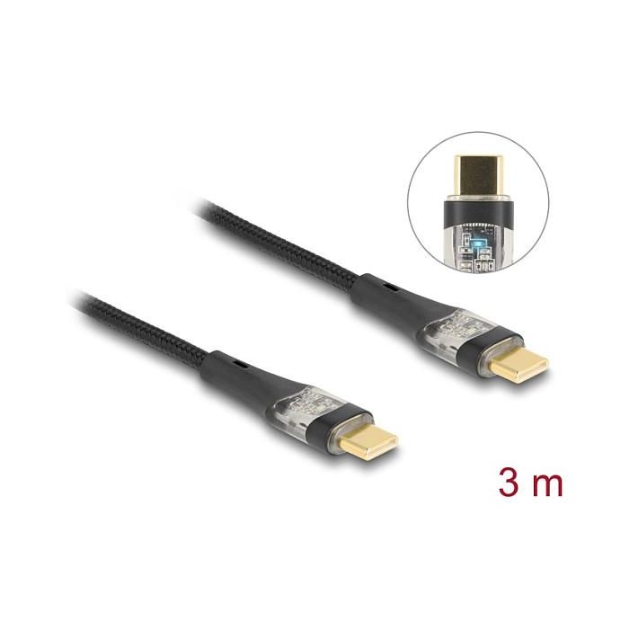 DeLOCK Cable USB Tipo C a Tipo C, USB 2.0, Transparente, Carga Rápida PD 3.0 100W, Transferencia de Datos 480 Mbps, Longitud 3 m 1 DeLOCK Cable USB Tipo C a Tipo C, USB 2.0, Transparente, Carga Rápida PD 3.0 100W, Transferencia de Datos 480 Mbps, Longitud 3 m 1